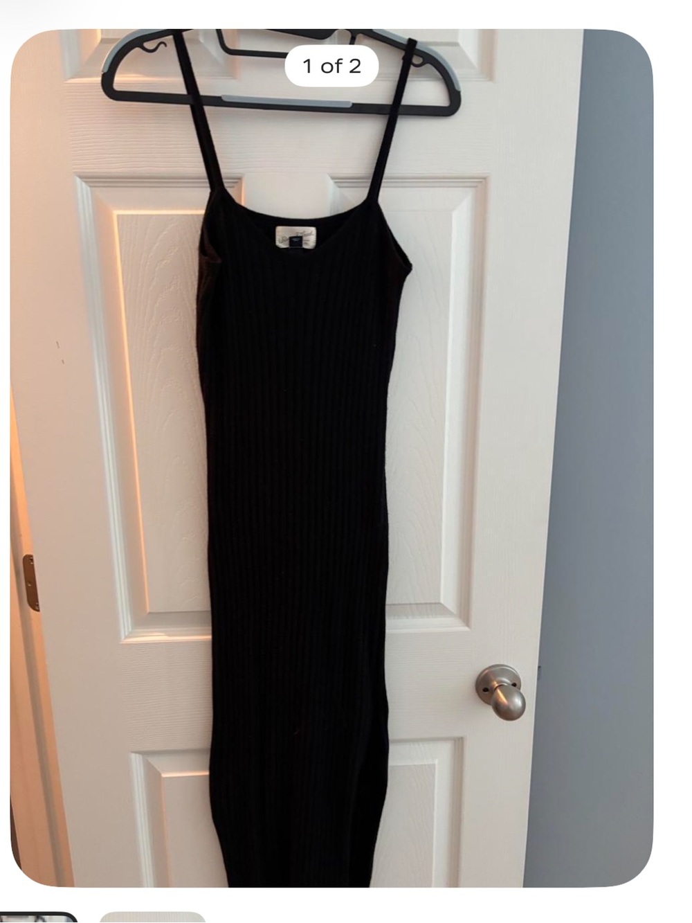 Universal Thread Black Ribbed Maxi Slip Dress